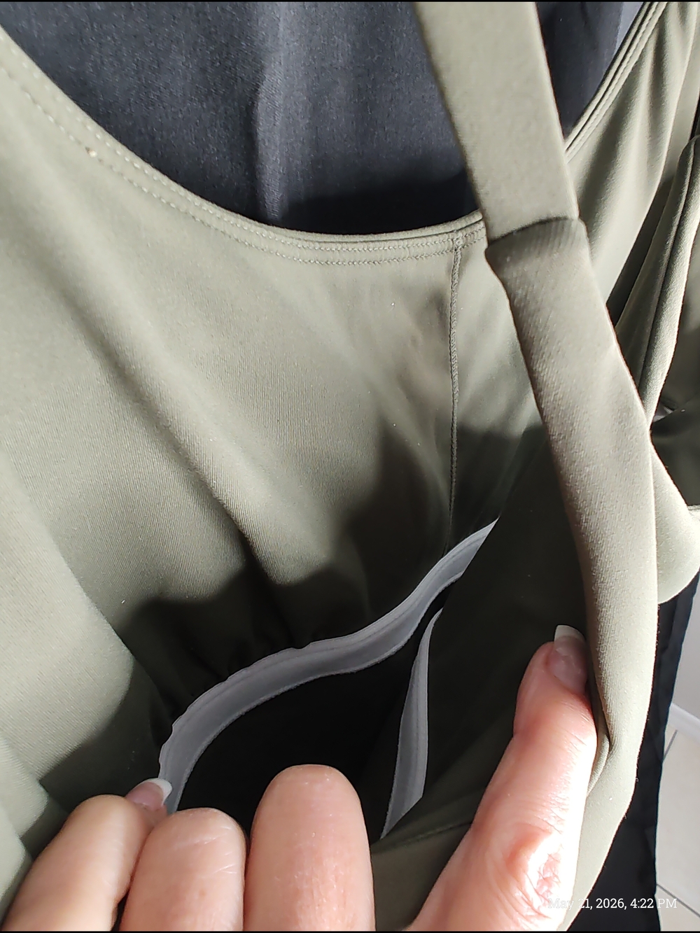 HALARA XL Built-in Bra N Shorts W/ Pickets Olive Cross Mini Tennis Dress - Picture 11 of 15